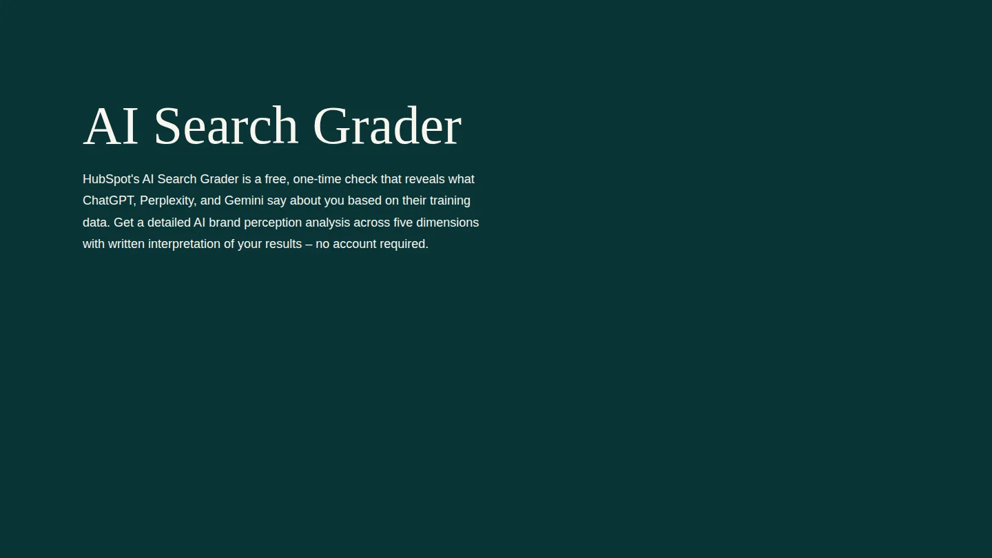 HubSpot AI Search Grader page